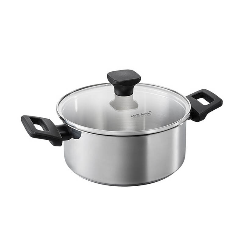 Nồi, Chảo Inox LocknLock Daily STS PPW thân bằng thép không gỉ 304, kèm nắp kính trong suốt, tay cầm chịu nhiệt image number null